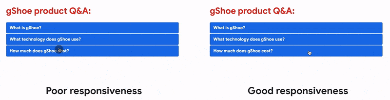 Website responsiveness: Poor vs. Good (Source: Google)