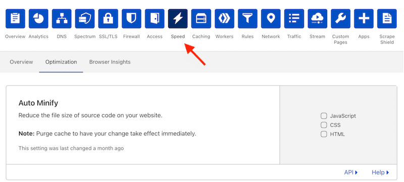 Auto minify settings - Source: Cloudflare
