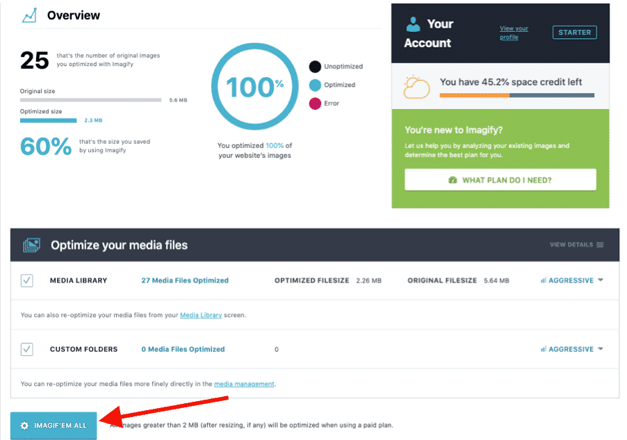 Imagify - Bulk optimization