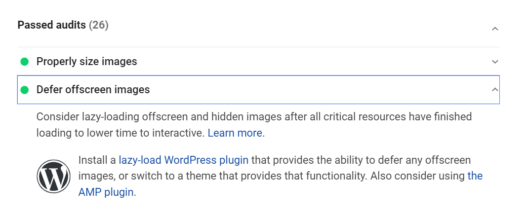 Defer offscreen images - Passed audits - PSI
