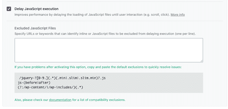 Delay JS execution - Source: WP Rocket
