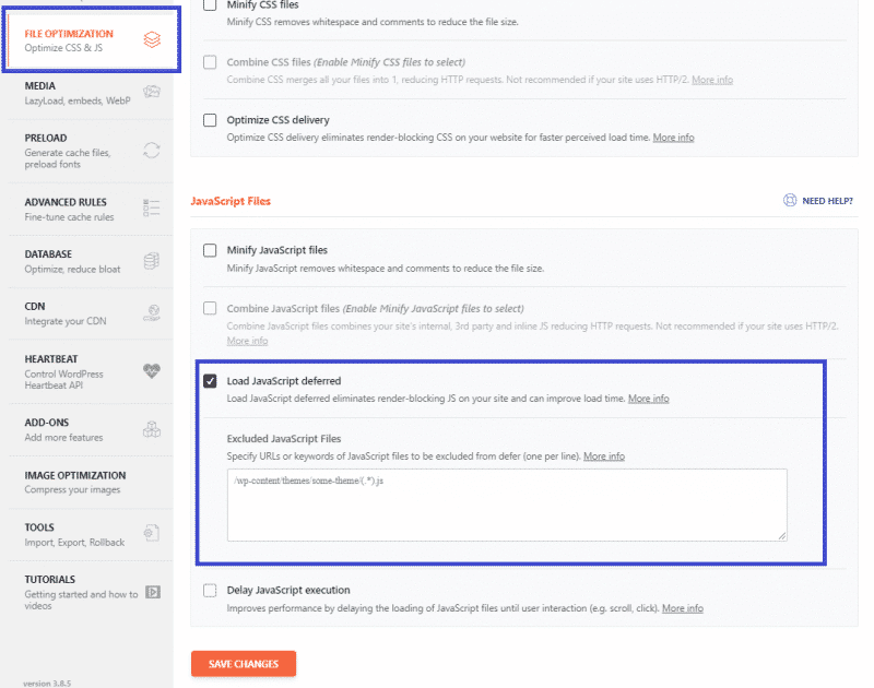 The Load JavaScript deferred feature.