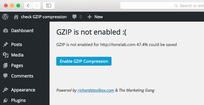 check gzip compression plugin