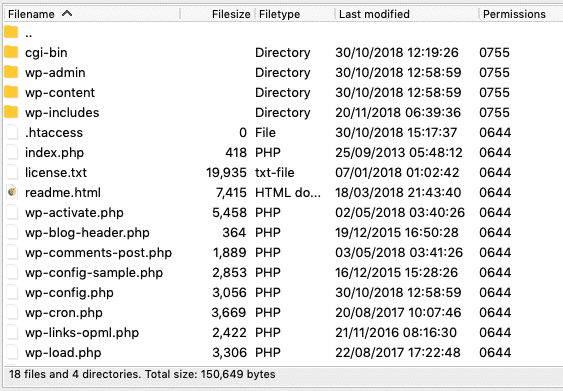 checking file permission from the FTP