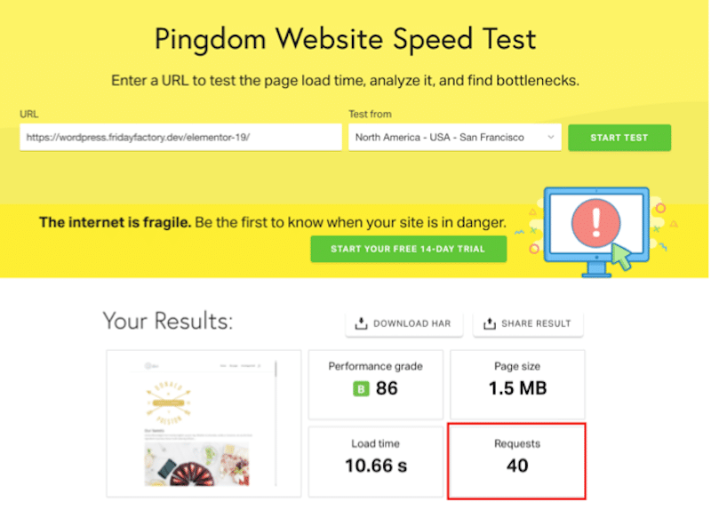 HTTP requests — Source: Pingdom
