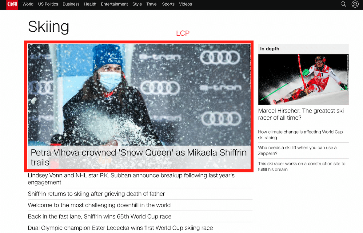Largest Contentful Paint - Source: CNN