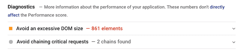 Diagnostics section after optimizing the “file optimization” settings of WP Rocket – PSI