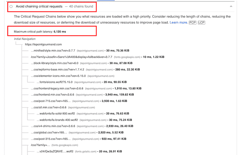 Maximum critical path latency without WP Rocket - Source: PSI 
