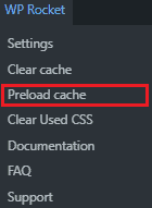 Old Preload Cache button - Menu