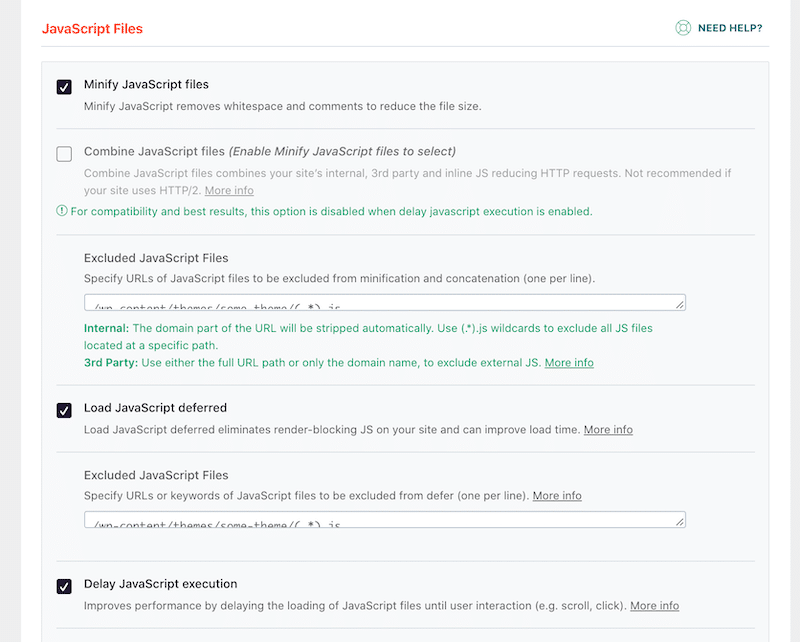 Optimizing my JS - Source: WP Rocket
