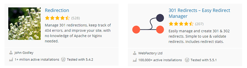 WordPress redirection plugins